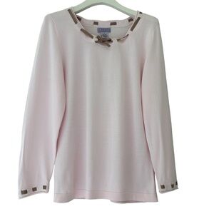 Shae Women’s Pastel Pink Long Sleeve Knit Top - Size Large